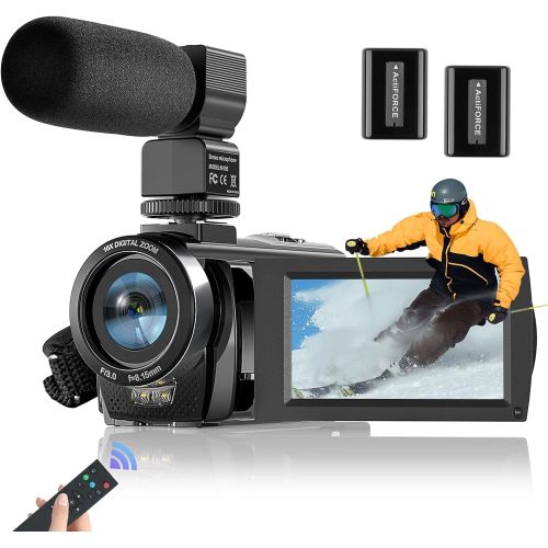  Video Camera Camcorder VideoSky Vlogging Camera for YouTube Full HD 1080P 24MP 30FPS 16X Zoom Digital Camera with 3.0 Inch 270° Rotation IPS Screen, Fill Light, Microphone, 2.4G Re