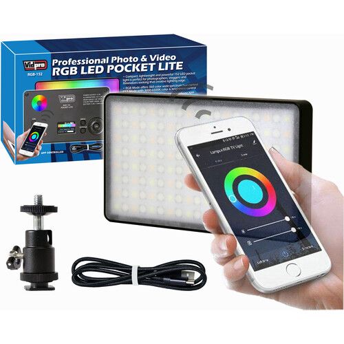  Vidpro RGB-152 Professional Photo & Video RGB Color LED Pocket Light