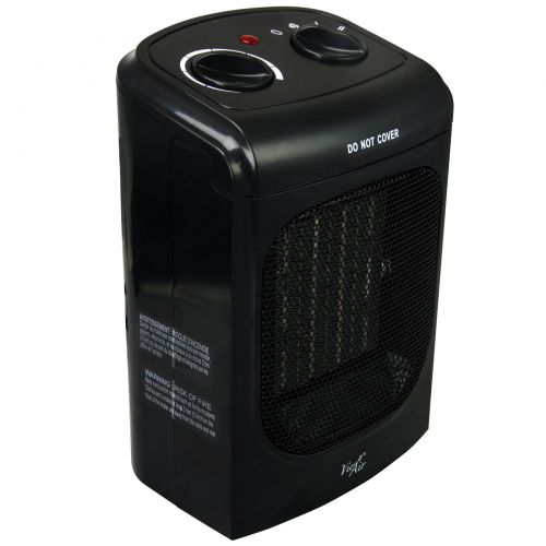  Vie Air 1500W Portable 2-Settings Home Black Ceramic Heater with Adjustable Thermostat