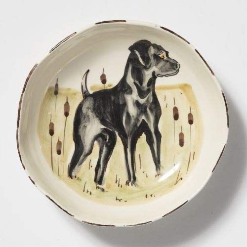  Vietri Wildlife Black Hunting Dog Pasta Bowl