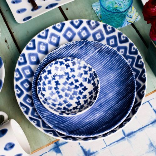  Vietri Viva Santorini Stripe Pasta Bowl