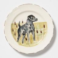 Vietri Wildlife Black Hunting Dog Dinner Plate