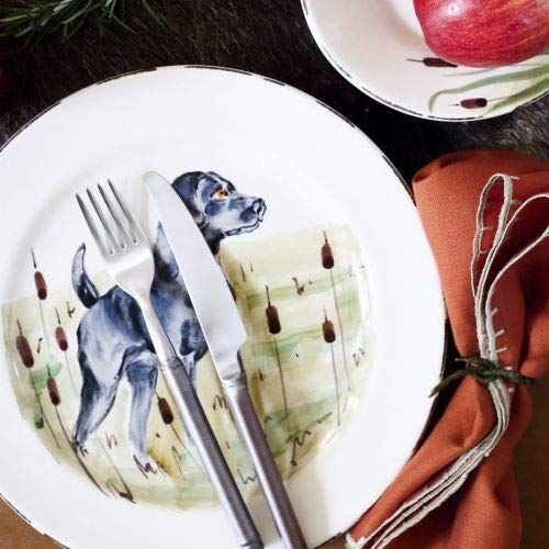  Vietri Wildlife Black Hunting Dog Dinner Plate