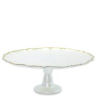 Vietri Viva Baroque Glass White Cake Stand