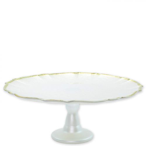  Vietri Viva Baroque Glass White Cake Stand