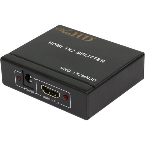  ViewHD 2 Port 1x2 Powered HDMI 1 in 2 Out Mini Splitter for 1080P & 3D Model: VHD-1X2MN3D