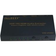 ViewHD UHD 18Gbps Audio Extractor Support HDMI v2.0 HDCP v2.2 4K@60Hz HDR Dolby Vision ARC 3.5MM Analog Audio & SPDIF Toslink Optical Audio Output HDMI Audio Output Model: VHD-UHAE
