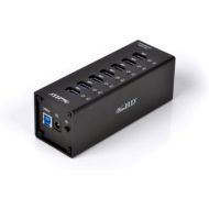 ViewHD Professional Premium Quality USB 3.0 7-Port Hub with OnOff Power Switch + 12V Power Adapter + USB Cable in Full Metal Case (Black) | Model: VHD-U3P7B