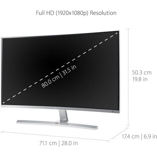  [아마존 핫딜]  [아마존핫딜]ViewSonic VX3216-SCMH-W 32 Inch 1080p 1800R Curved Monitor with Dual Speakers HDMI DVI and VGA