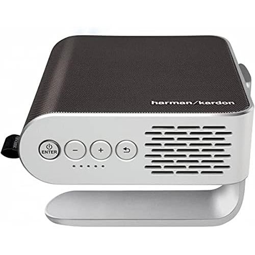  ViewSonic M1+ Portable LED Projector with Auto Keystone, Dual Harman Kardon Bluetooth Speakers and HDMI, USB C, Stream Netflix with Dongle (M1PLUS),Portable with Wi-Fi