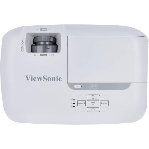 ViewSonic PA502S 3500 Lumens High Brightness SVGA Projector for Home and Office with HDMI and Optical Zoom,Black/white