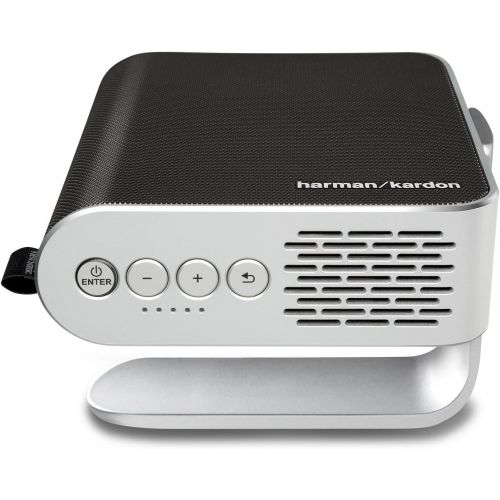  ViewSonic M1 Portable Projector with Dual Harman Kardon Speakers HDMI USB Type C Auto Keystone Built-in Battery, Stream Netflix with Dongle