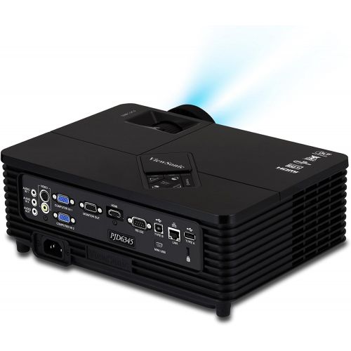  ViewSonic PJD6345 XGA 1024x768 DLP Projector with LAN Control, Wired and Wireless LAN Display (Black)