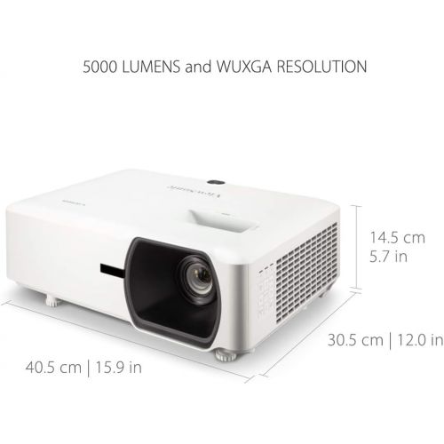  ViewSonic LS750WU 5000 Lumens WUXGA Networkable Laser Projector with 1.3x Optical Zoom Vertical Horizontal Keystone and Lens Shift for Large Venues