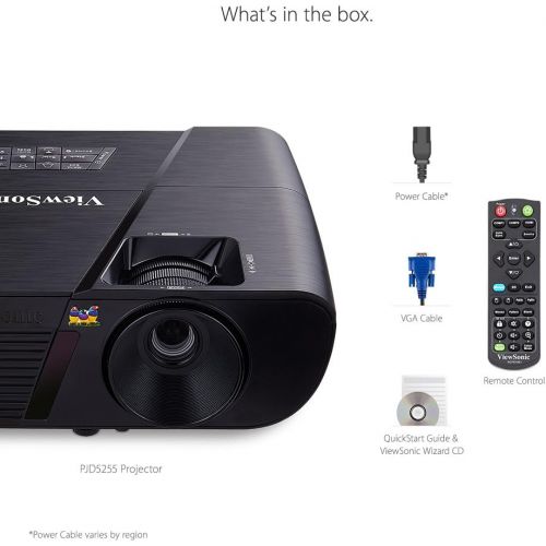  ViewSonic PJD5255 3300 Lumens XGA HDMI Projector (2017 Model)