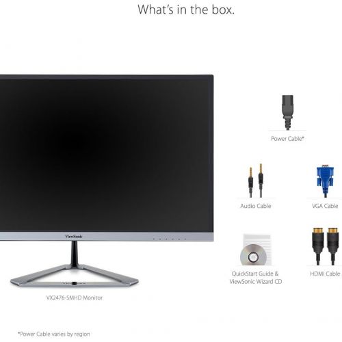  ViewSonic VX2276-SMHD 22 Inch 1080p Frameless Widescreen IPS Monitor with HDMI and DisplayPort