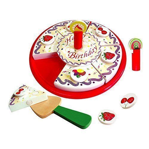  Viga BIRTHDAY CAKE Wooden Food Toy Set Kids Kitchen Pretend Role Play Dessert