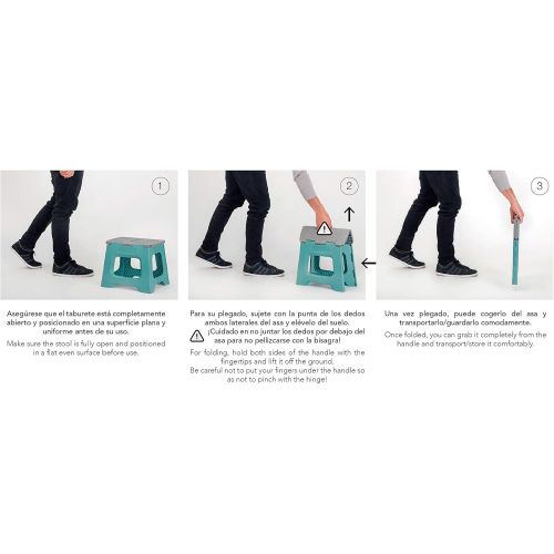  [아마존베스트]Vigar Compact Foldable Stool, 9 inches, Lightweight, 330-pound Capacity Non-Slip Folding Step Stool for Kids and Adults, Black