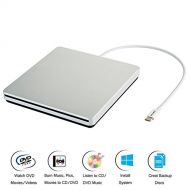 VikTck USB-C Superdrive External DVDCD Reader and DVDCD Burner for Apple--MacBook AirProiMacMiniMacBook ProASUS ASUSDELL Latitude with USB-C Port Plug and Play(Silver)
