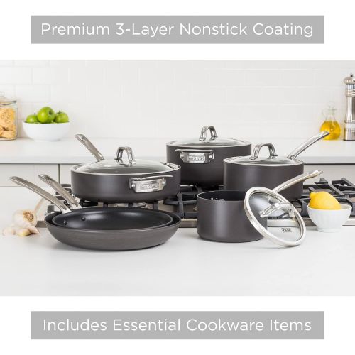  Viking Culinary Hard Anodized Nonstick Cookware Set, 10 Piece, Gray