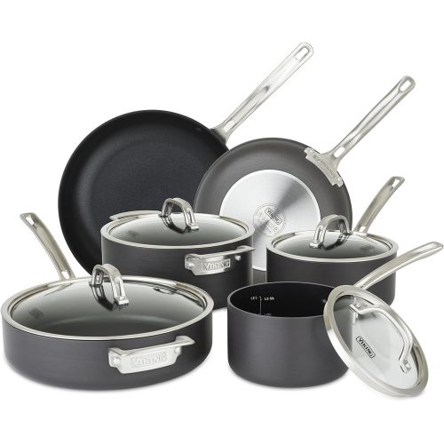  Viking Culinary Hard Anodized Nonstick Cookware Set, 10 Piece, Gray