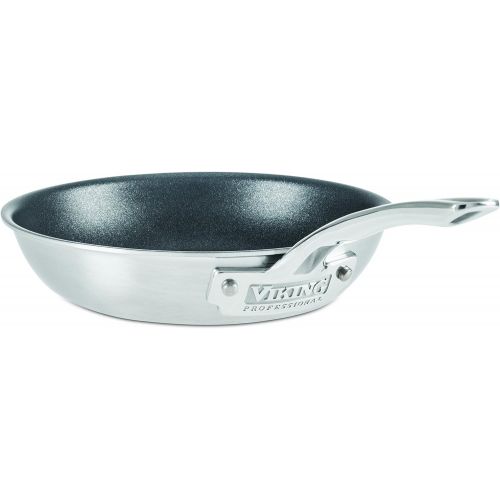  Viking Culinary Professional 5-Ply Stainless Steel Nonstick Fry Pan, 8 Inch, 4015-1N18S, Silver