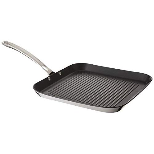  Viking Culinary Viking Contemporary Quantianum, Mirror Finish 3-Ply 11 Nonstick Grill Pan, Cream: Kitchen & Dining