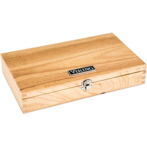 Viking Culinary Viking Pakka Wood Steak Knife Set with Rubberwood Box, 6 Piece, Red