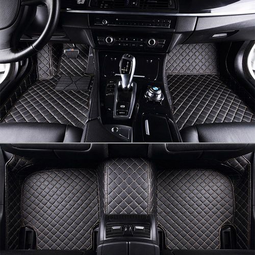  Viksee Car Floor Mats-for 2011-2016 BMW 5 Series, 3pcs Black Front & Rear Carpet Liner Mat