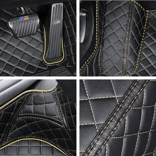  Viksee Car Floor Mats-for 2011-2016 BMW 5 Series, 3pcs Black Front & Rear Carpet Liner Mat