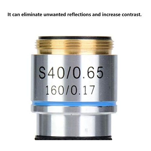  [아마존베스트]Vikye Microscope Lenses, 40X 160/0.17 Achromatic Lens for 185 Biological Microscope