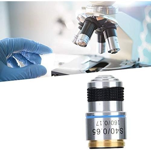  [아마존베스트]Vikye Microscope Lenses, 40X 160/0.17 Achromatic Lens for 185 Biological Microscope