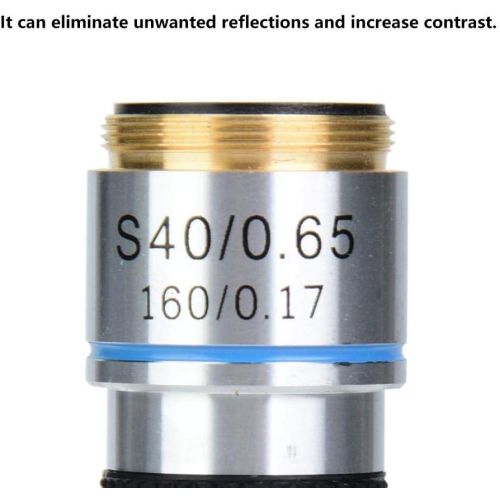  [아마존베스트]Vikye Microscope Lenses, 40X 160/0.17 Achromatic Lens for 185 Biological Microscope