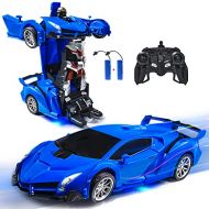 [아마존베스트]VillaCool RC Cars Robot for Kids Transform Racing Vehicle Toys with One-Button Deformation and 360°Rotating Drifting, Stunt Race Car Toys for Kids Boys Girls Xmas Holiday Toy Gift