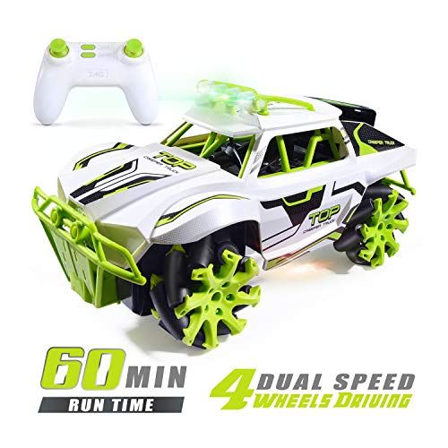  VillaCool Drift Stunt Remote Control Car - Speed Dual Mode Switch 4WD High Speed Drift Stunt Truck,All Terrains Electric Toy Off Road RC Vehicle, Toys for 6 7 8 9 - 16 Year Old Boys Birthday