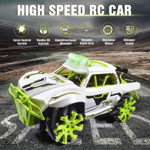  VillaCool Drift Stunt Remote Control Car - Speed Dual Mode Switch 4WD High Speed Drift Stunt Truck,All Terrains Electric Toy Off Road RC Vehicle, Toys for 6 7 8 9 - 16 Year Old Boys Birthday