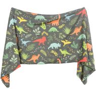 Village Baby Shop Extra Soft Knit Swaddling Receiving Blanket Jurassic Tracks by Village Baby