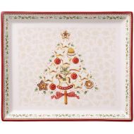 Villeroy & Boch Winter Bakery Delight Cake Platter, Porcelain, Multi-Colour, 27 x 22,5 x 5 cm, 27x22,5x5 cm, Red, 6 Count