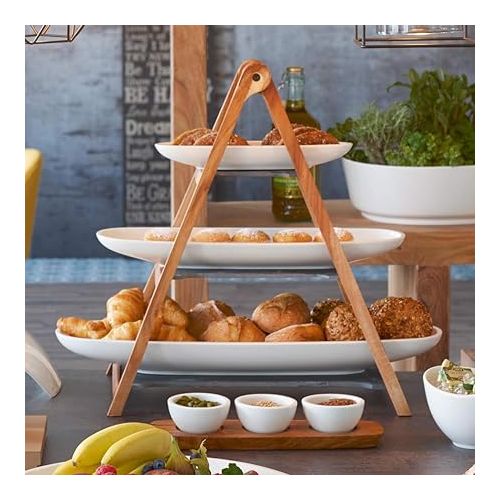  Villeroy & Boch Artesano Original 3 Tier Tray Stand, Brown