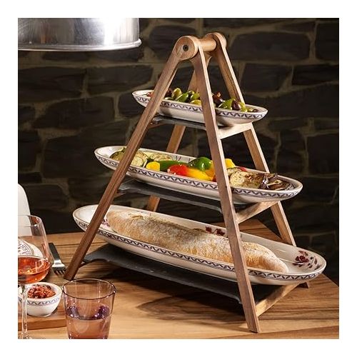  Villeroy & Boch Artesano Original 3 Tier Tray Stand, Brown