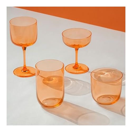  Villeroy & Boch - Like Apricot water glass set 2 pcecs, coloured glass orange, capacity 280 ml