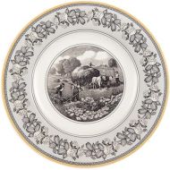 Villeroy & Boch Audun Ferme Dinner Plate, 10.5 in, White/Gray/Yellow