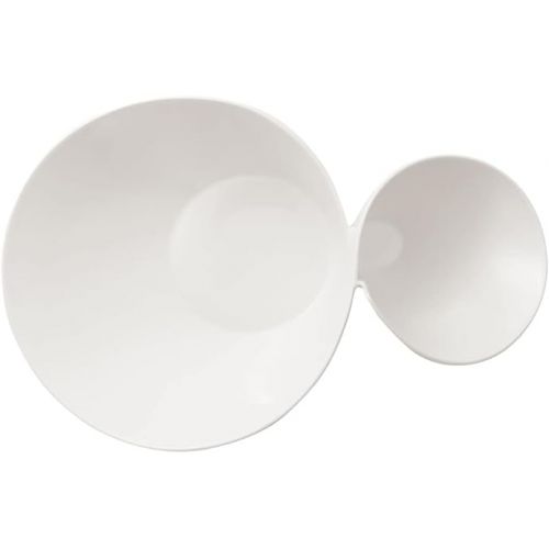  Villeroy & Boch Porcelain New Wave Chip and Dip, 19.25 inches, White