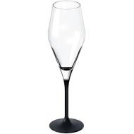 Villeroy & Boch Manufacture Rock Set of 4 Elegant Crystal Glass Champagne Flutes Dishwasher Safe Black