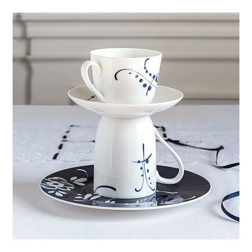  Villeroy & Boch Porcelain Old Luxembourg Brindille Mug, 1 Count (Pack of 1), White/Blue