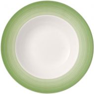 Colorful Life Green Apple Rim Soup Bowl by Villeroy & Boch - Premium Porcelain - Made in Germany - Dishwasher and Microwave Safe - 9.75 Inches