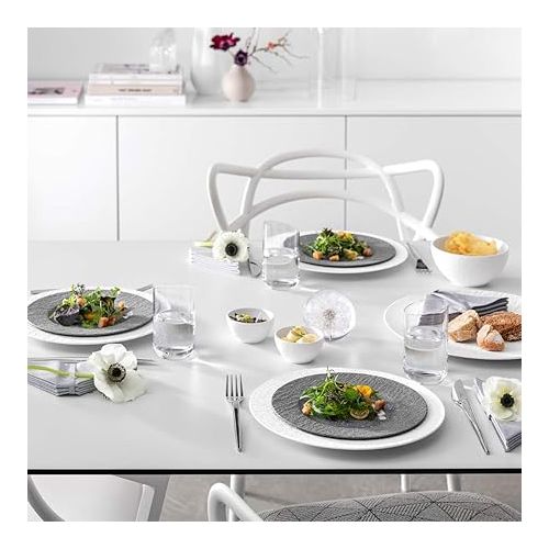  Villeroy & Boch Manufacture Rock Blanc, Elegant Bowl for Finger Food and Dips Made of Premium Porcelain, Dishwasher Safe, White, Medium