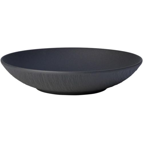  Villeroy & Boch Manufacture Rock 4-Piece Place Setting, Plates & Bowls, Premium Porcelain, Made in Germany, Matte Black