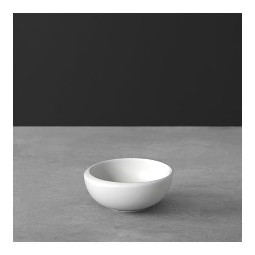  Villeroy & Boch NewMoon, Small Bowl for Delicious Dips and Finger Food, Premium Porcelain, White, Dishwasher Safe, 8,5X8,5X3,5CM