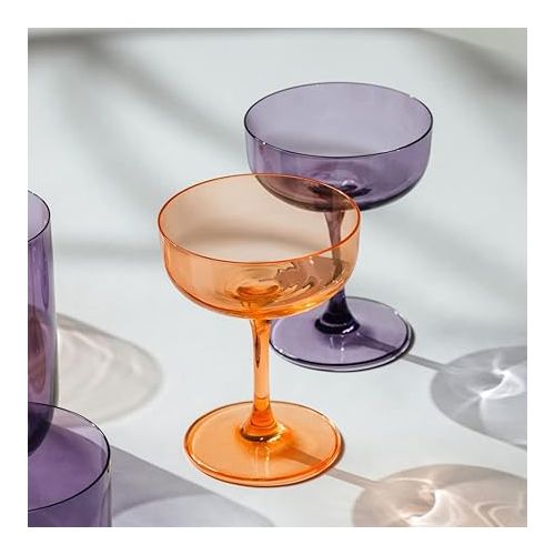  Villeroy & Boch - Like Apricot Champagne Coupe/Dessert Bowl Set of 2 pces, Coloured Glass Orange, Capacity 100 ml